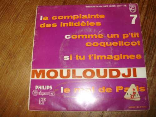 Vinilo 7'' Mouloudji La Complainte Des Philips France 1957