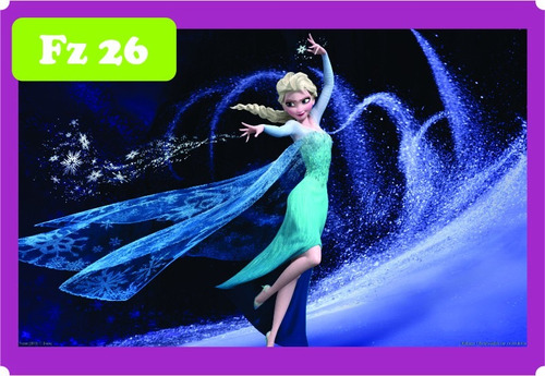 1 Banner Lona Fosca Festa 1,00x1,50 Frozen Anna Elsa Mod. 26