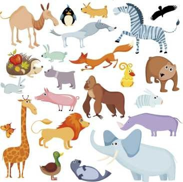 Animales - Dibujos Infantiles - Lamina 30 X 30 Cm.