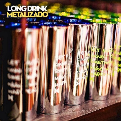 Copo Long Drink 330 Ml Metalizado Personalizados Caixa C/100