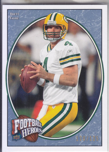 2008 Upper Deck Heroes Blue Brett Favre Qb Packers /125