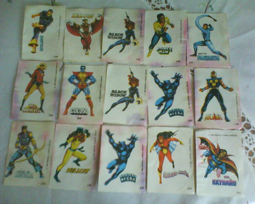 Lote X 15 Figuritas De Superheroes Marvell Dc.tm Años 80