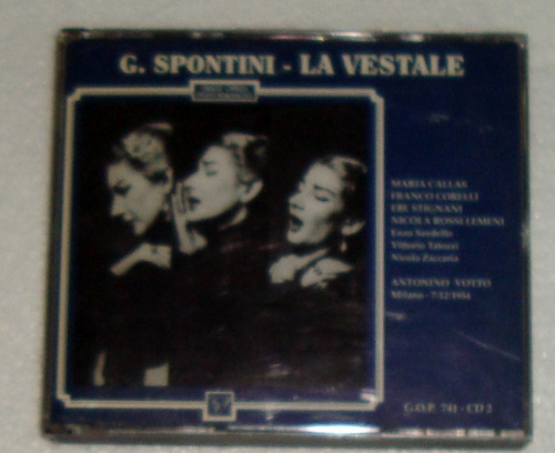 Maria Callas Oa G Spontini La Vestale Cd Doble Italiano