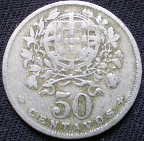 Portugal 50 Centavos Año 1927 Km# 577 Moneda De Cuproníquel