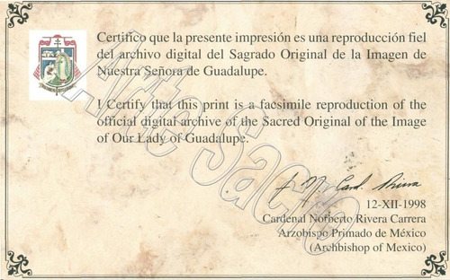 Imagen 4 de 6 de Litografia Original Virgen De Guadalupe 66cm
