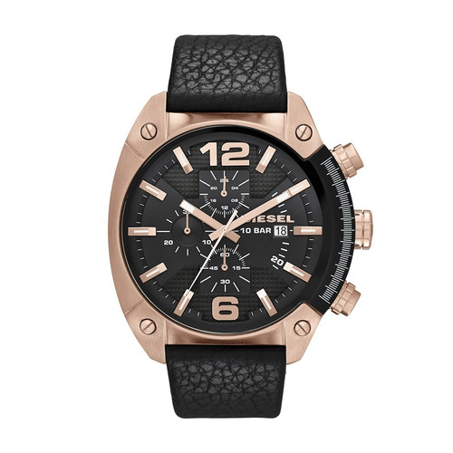 Reloj Hombre Diesel Dz4297 Overflow Oro Rosa Crono Cuero