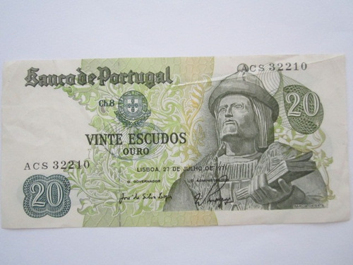 Portugal Cédula 20 Escudos 1971