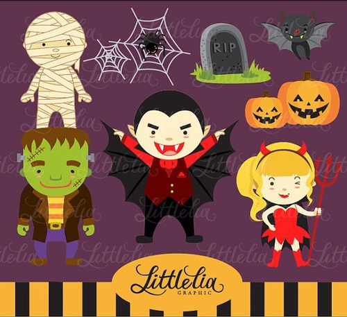 Kit Imprimible Halloween Imagenes Clipart Cod 2