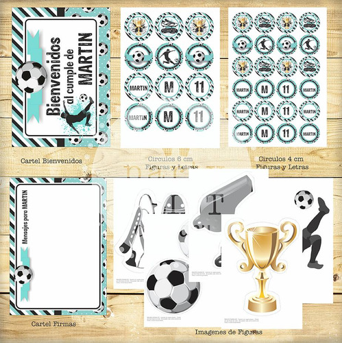 Kit Imprimible Futbol Cesles Y Negro