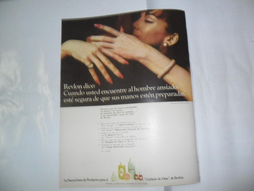 Revlon Cuidado De Uñas Manicuria Van Cleef  Publicidad 1967