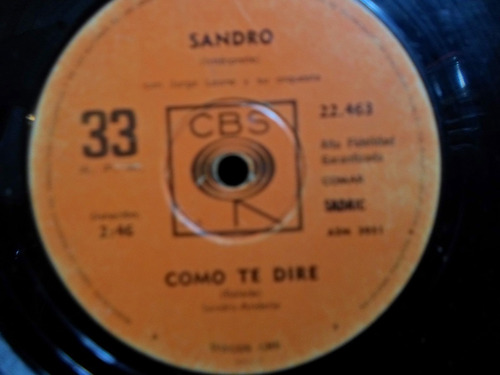 Sandro - Como Te Dire / Es El Amante - Simple Vinilo