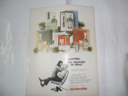 Locion Valet Gillette Maquina Frasco Envase Publicidad 1967