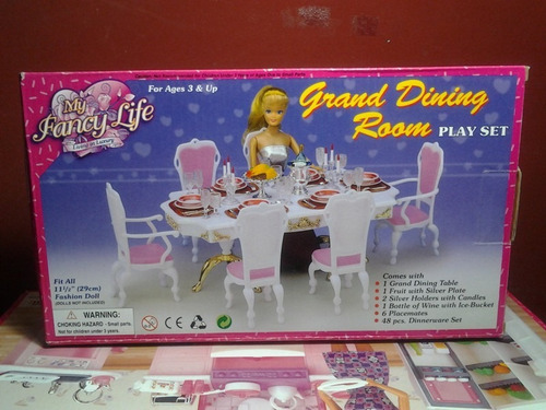 (l) Barbie, Gloria, Muñecas, Juego De Comedor 2