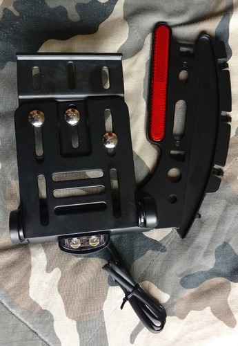Portaplacas Lateral Abatible Negro Para Harley Davidson