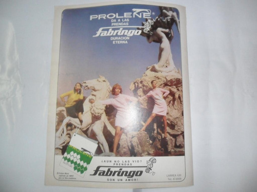 Prolene Prenda Fabringo Fibra Copet Textil Publicidad  1967