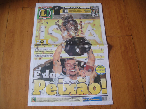 Jornal Lance Santos Bi Campeão Paulista 2011 Poster Interno