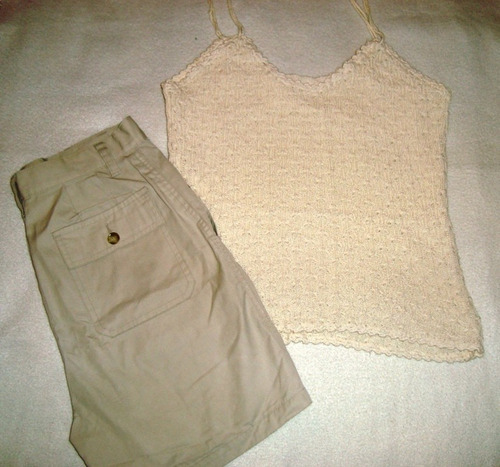 Bermuda Beige Jeanswest Y Musculosa Hilo Delicada