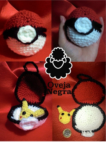 Pokemón. Pokebola + Pikachu Crochet. Consultar Para Souvenir