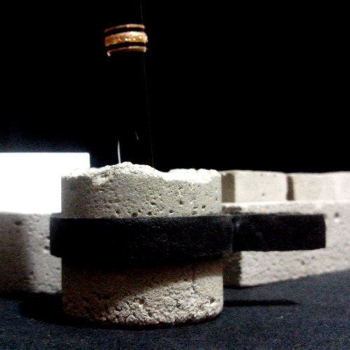 Portalapices Lapicera Cemento Cuerina Minimalista Escritorio