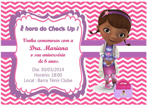 Imagem 1 de 1 de Doutora Brinquedos - Convites 7x10cm - 40 Unidades