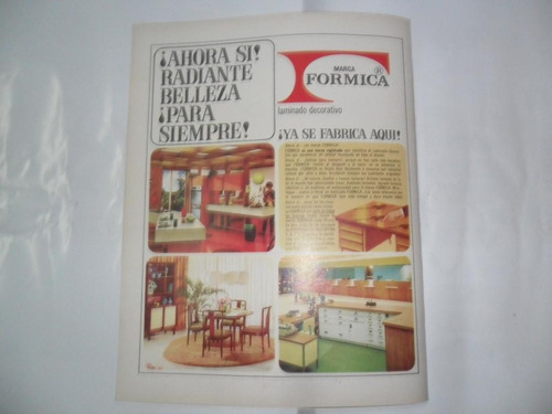 Marca Formica Laminado Mueble Publicidad 1967