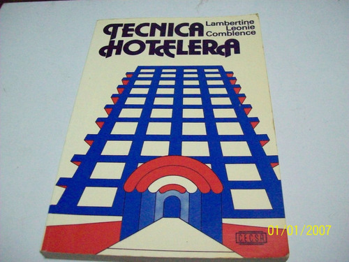 Libro:tecnica Hotelera-lambertine Leonie Comblence