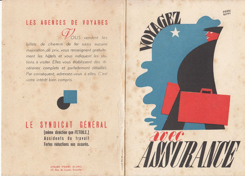 Brochure Art Deco Años 30 Publicidad Seguros Belgica Vintage