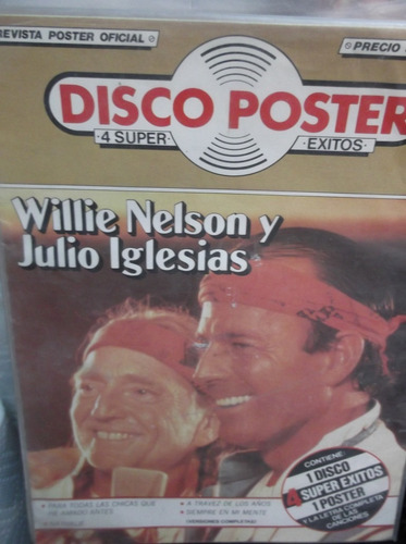 Willie Nelson Julio Iglesias Disco Poster