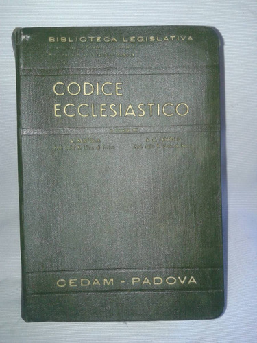 Codice Ecclesiastico Bertola-jemolo Cedam 1937 En Italiano