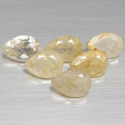 9.97 Ct Natural!  8  Pcs  Rutilo