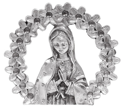 Aro De Virgen De Guadalupe 1/2 Baño De Plata 