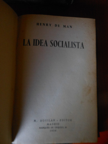 # La Idea Socialista   -  Henry De Man