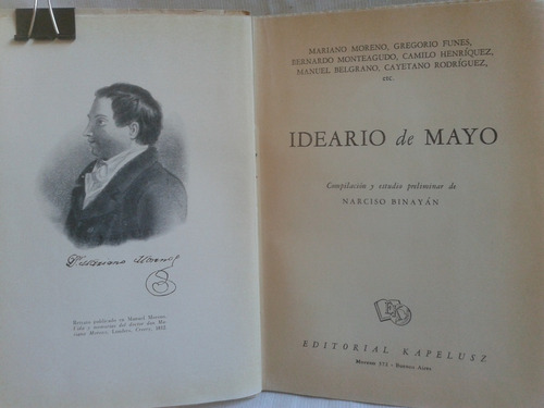 Imagen 4 de 4 de Ideario De Mayo Moreno Y Otros Comp. Narciso Binayán 1960