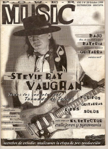 Revista Power Music  Año 3 Nº 28 Oct 1999 Stevie Ray Vaughan