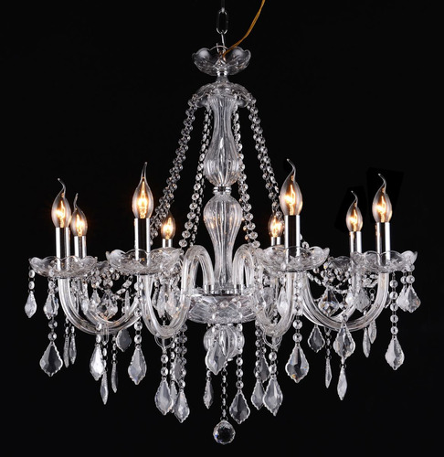 Lustre Cristal Translucido Maria Tereza 8 Braços K5 1 Linha
