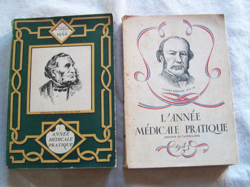  2 Libros Ed. Castellano. L`anne Medicale Pratique. 1943/44