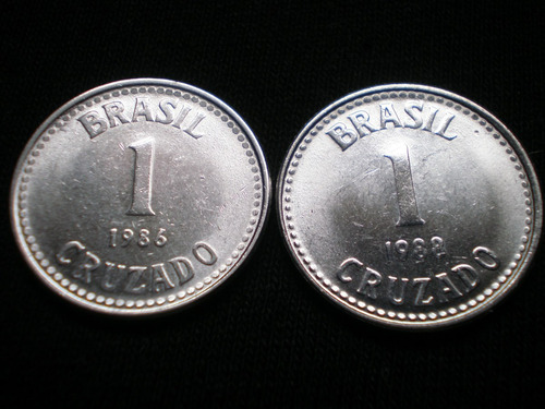 Brasil 1 Cruzado Años 1986 1988 Km#605 Monedas Impecable C/u