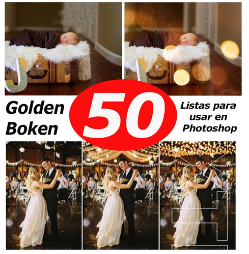 50 Golden Boken / Photoshop Overlays Profesional !!