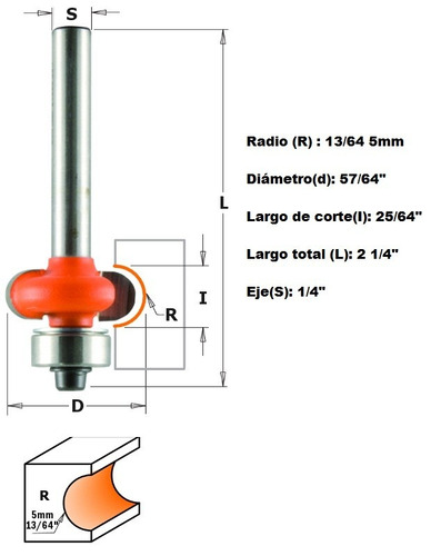 Broca Para Router Para Acanalar Radio 5mm 862.050.11