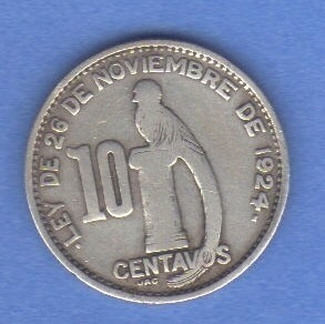 10 Centavos 1949 Plata Guatemala Prueba Quetzal Muy Rara Hm4