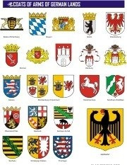 Lamina 45 X 30 Cm. - Escudos De Los Estados De Alemania