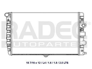 Radiador Volkswagen Pointer 2000-2001-2002 L4 1.8 Lts Std