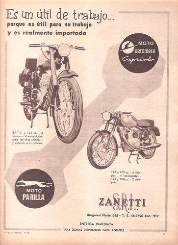 Antigua Publicidad Moto Parilla Aeromere