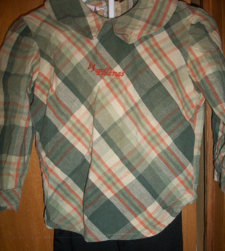 Camisa O Blusa De Nena Viyela Talle 2 Muy Moderna Mas Calza