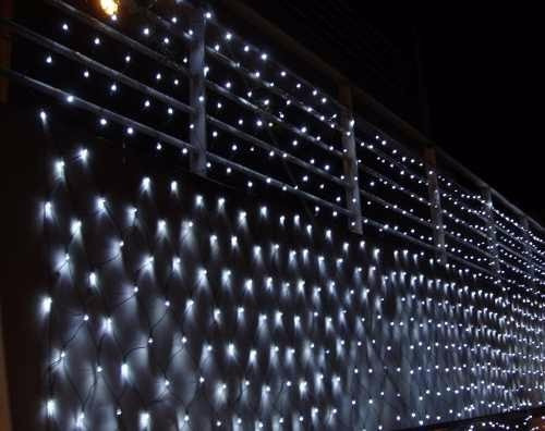 Imagen 10 de 10 de Red De Luces Led Blanca Fria 150 X 150cm Navidad Casamientos