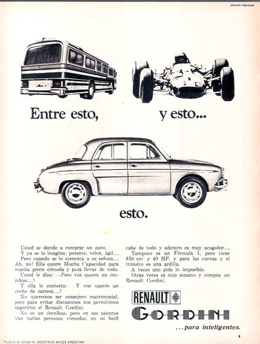 Antigua Publicidad Renault Gordini