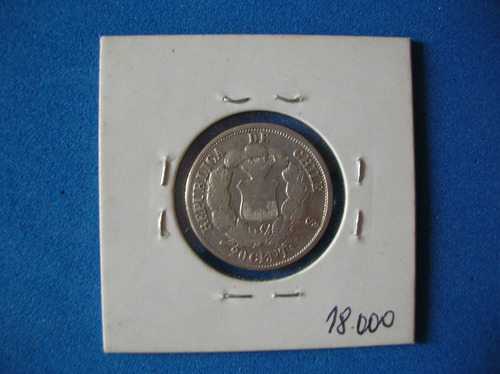 Moneda Chile- 20 Centavos- De Plata -año 1866 Escasa