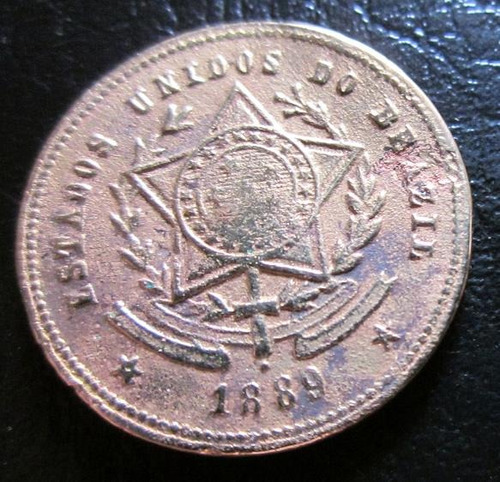 Antigua Moneda Brasil 1889 Eingetr Fabrik Zeichen
