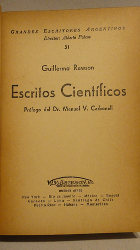 Escritos Científicos Guillermo Rawson N°31 
