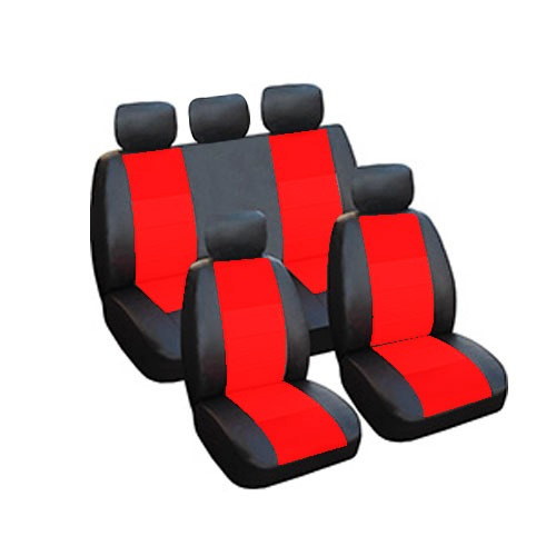 Funda Cubre Asiento Cuerina Cuero Auto Vw Suran Rojo/negro